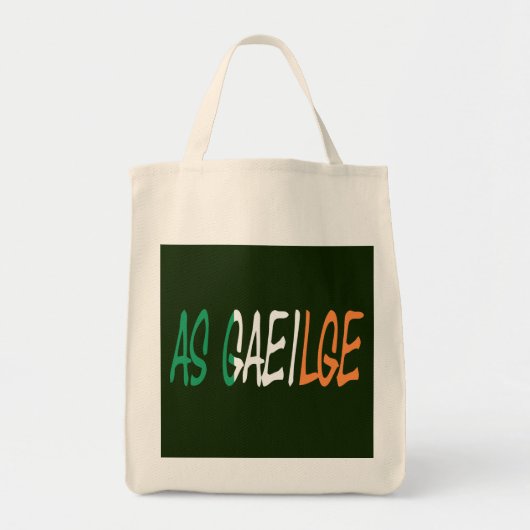 Da sich Gaeilge auf irischer Flagge überschneidet Tragetasche (Vorne)