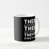 Da sind sie der englische Grammer Funny Teacher Kaffeetasse (VorderseiteRechts)