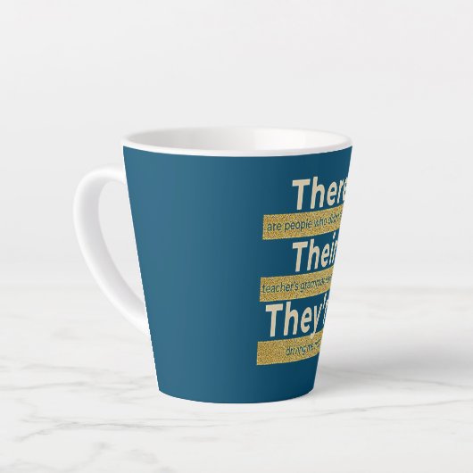 Da sind sie nicht Englisch Grammar Funny Milchtasse (Linke Ecke)