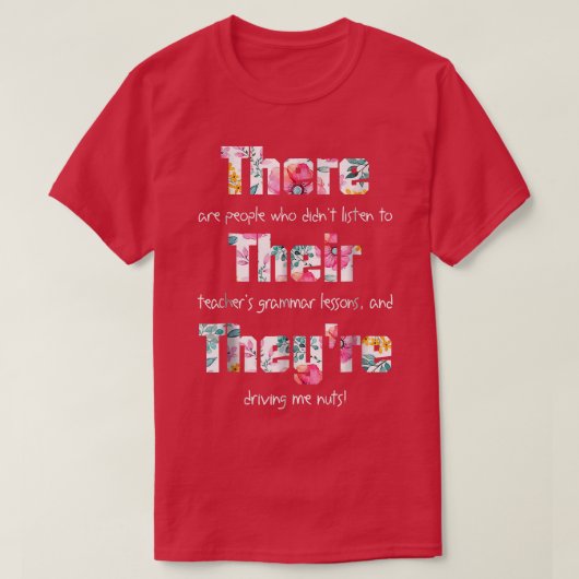 Da sind sie nicht Shirt Englisch Grammar Funny (Design vorne)