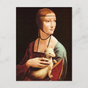 Da Vinci: Dame mit dem Hermelin Postkarte