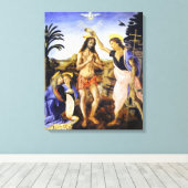 Da Vinci Die Taufe Christi Fine Art Classic Leinwanddruck (Insitu (Holzboden))