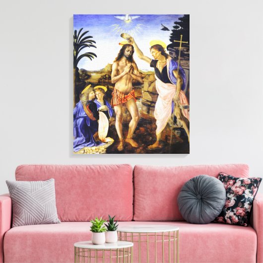 Da Vinci Die Taufe Christi Fine Art Classic Leinwanddruck (Insitu (Wohnzimmer))