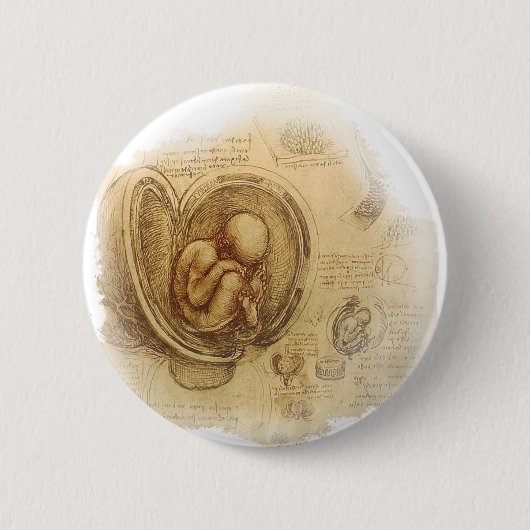 da Vinci - Embryo-Skizze Button (Vorderseite)