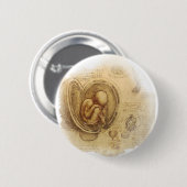 da Vinci - Embryo-Skizze Button (Vorne & Hinten)