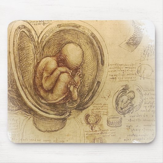 da Vinci - Embryo-Skizze Mousepad (Vorne)