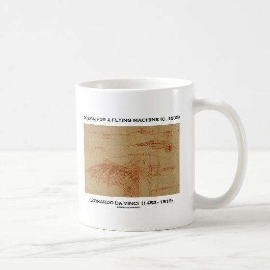Da Vinci-Entwurf für eine Flugmaschine Kaffeetasse (Rechts)