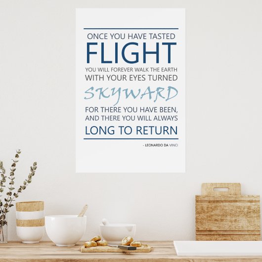 Da Vinci Flight Quote Poster (Küche)