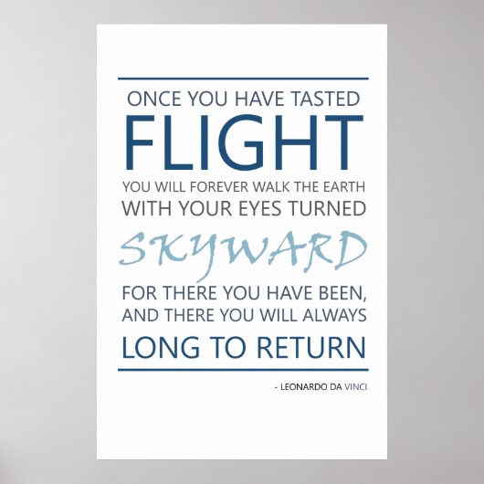 Da Vinci Flight Quote Poster (Vorne)