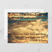 Da Vinci Flying Gedicht 🚁 ✨ Budget Special Postkarte (Vorne/Hinten)