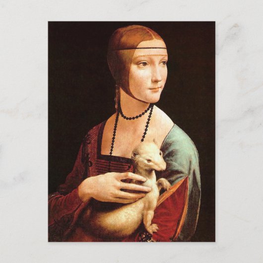 Da Vinci: Frau mit der Ermine Postkarte (Vorderseite)
