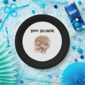 Da Vinci Halloween Science Anatomie Skull Print Pappteller (Party)