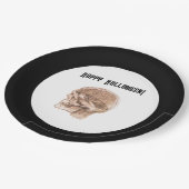 Da Vinci Halloween Science Anatomie Skull Print Pappteller (Schrägansicht)