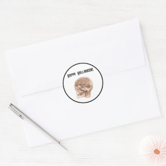 Da Vinci Halloween Science Anatomie Skull Print Runder Aufkleber