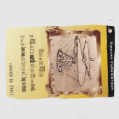 Da Vinci Helicopter Flying Gedicht 🚁 ✨ Budget Golfhandtuch (Horizontal)