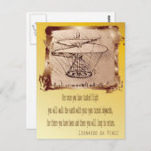 Da Vinci Helicopter 🚁 ✨ Sonderbudget Postkarte (Vorne/Hinten)