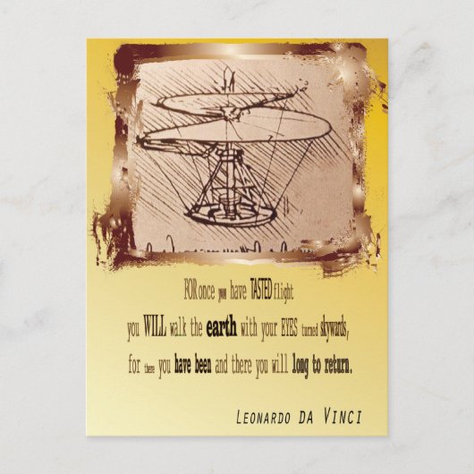 Da Vinci Helicopter 🚁 ✨ Sonderbudget Postkarte (Vorderseite)