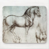 Da Vinci Horse Study Renaissance Sketch Kunst, Dic Mousepad (Vorne)
