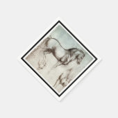 Da Vinci Horse Study Renaissance Sketch Kunst, Dic Serviette (Ecke)