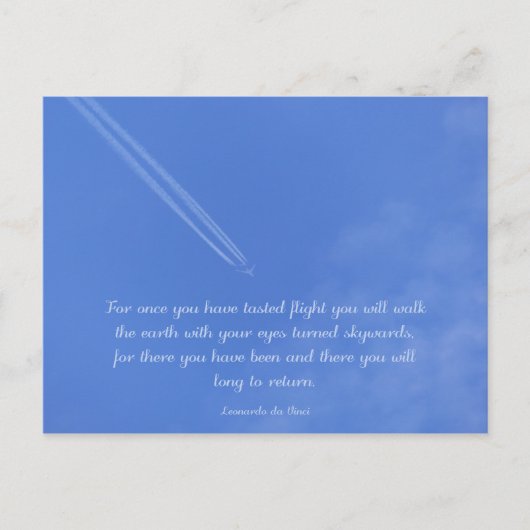 Da Vinci inspirierendes Flugangebot Postkarte (Vorderseite)