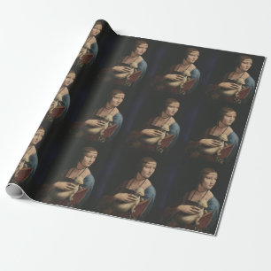 DA VINCI LADY MIT EINEM ERMINE WRAPPING PAPIER GESCHENKPAPIER