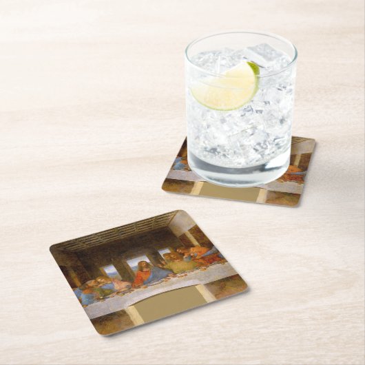 Da Vinci Last Supper Fine Art Classic Rechteckiger Pappuntersetzer (Vor Ort)