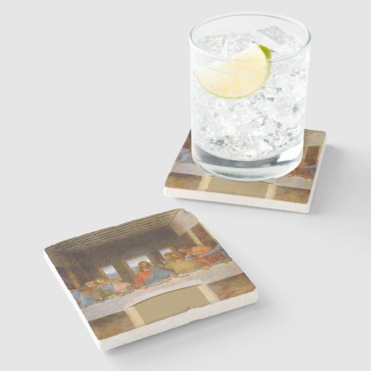 Da Vinci Last Supper Fine Art Classic Steinuntersetzer (Seitenansicht)