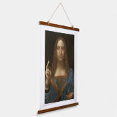 Da Vinci, Retter der Welt, Salvator Mundi Wandteppich Mit Holzrahmen (Gewinkelt)