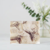 da Vinci -- Schulter-Skizze Postkarte (Stehend Vorderseite)