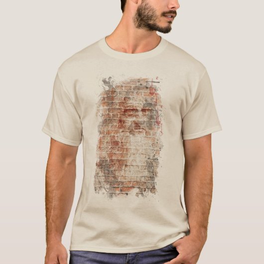 da Vinci Selbstportrait auf der Ziegelwand T-Shirt (Vorderseite)