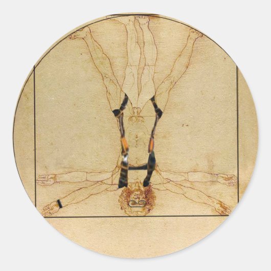 da Vinci Skydiving Runder Aufkleber (Vorderseite)