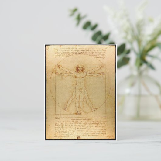 Da Vinci Vitruve Luc Viatour Postkarte (Stehend Vorderseite)