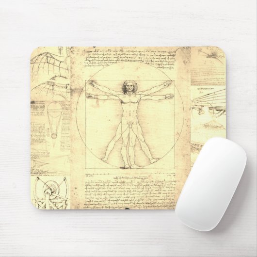Da Vinci Vitruvian Collage Mousepad (Mit Mouse)
