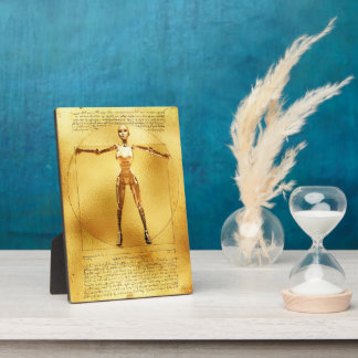 Da Vinci Vitruvian Gold Robot Fotoplatte