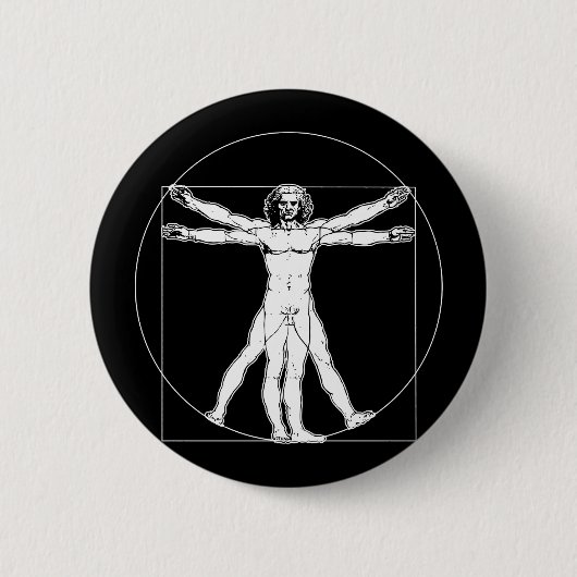 Da Vinci Vitruvian Man Button (Vorderseite)