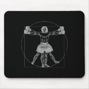 Da Vinci Vitruvian Man Muay Thai MMA Straßenkampf Mousepad