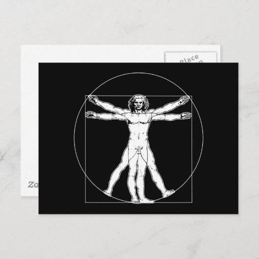 Da Vinci Vitruvian Man Postcard Postkarte (Vorne/Hinten)