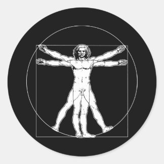 Da Vinci Vitruvian Man Runder Aufkleber
