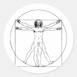 Da Vinci Vitruvian Man Runder Aufkleber