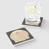 Da Vinci Vitruvian Man Steinuntersetzer (Seitenansicht)