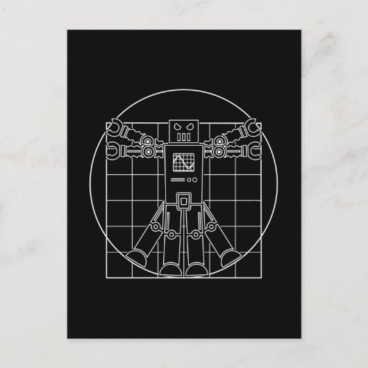 Da Vinci Vitruvian Robot Postkarte (Vorderseite)