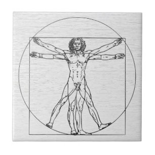 Da Vinci Vitruvianischer Mensch - Vintage-Keramikf Fliese