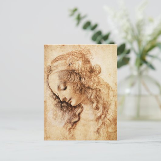 Da Vinci Woman's Head Postcard Postkarte (Stehend Vorderseite)