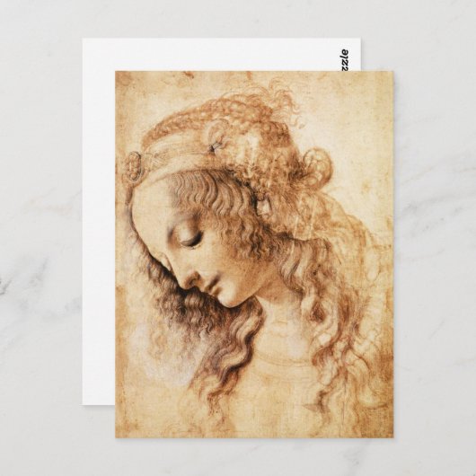 Da Vinci Woman's Head Postcard Postkarte (Vorne/Hinten)