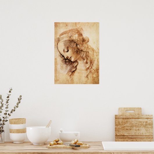 Da Vinci Woman's Head Poster (Küche)