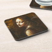 Da- VinciJungfrau des Felsen-Engels-Untersetzer Getränkeuntersetzer (Linke Seite)