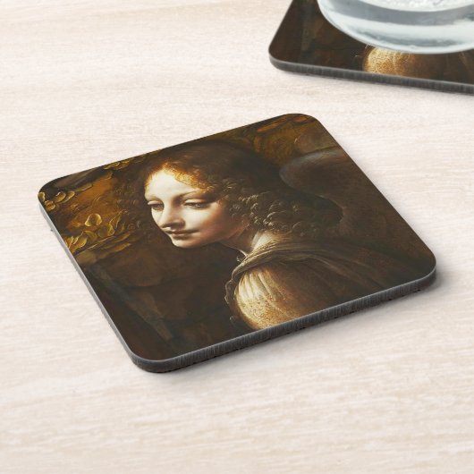 Da- VinciJungfrau des Felsen-Engels-Untersetzer Getränkeuntersetzer (Linke Seite)