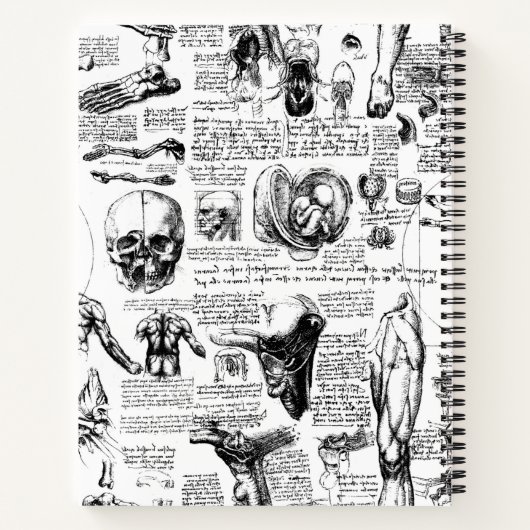 Da Vincis Anatomy Sketchbook Notizbuch (Rückseite)