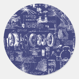 Da Vincis Blueprints // Runder Aufkleber