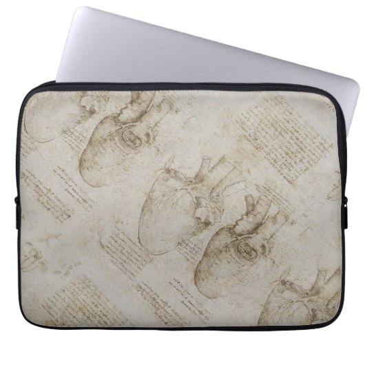 Da Vincis menschliche Herz-Anatomie-Skizzen Laptopschutzhülle (Vorderseite)